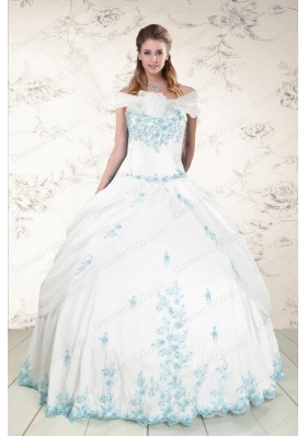 Fashionable Appliques 2015 Quinceanera Dresses in White
