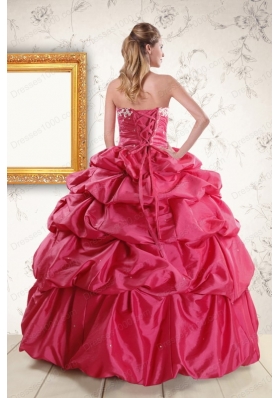 In Stock 2015 Hot Pink Quinceanera Dresses with Lace Up