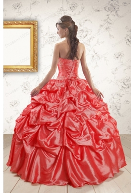 In Stock Appliques Quinceanera Dresses in Watermelon