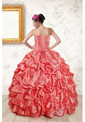 In Stock Beautiful Sweetheart Beading Quinceanera Dresses in Watermelon
