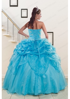In Stock Sweetheart Beading Quinceanera Dress in Aqua Blue