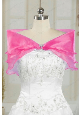 In Stock Fuchsia Quinceanera Dresses with Beading and Appliques for 2015