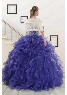 In Stock Pretty Sweetheart Purple Quinceanera Dresses with Beading and Ruffles