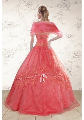 In Stock Sweetheart Appliques quinceanera dresses for 2015
