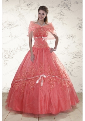 In Stock Sweetheart Appliques quinceanera dresses for 2015