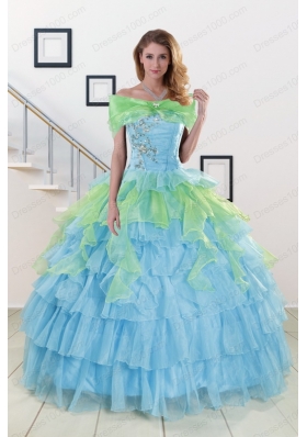 Pretty Strapless 2015 Quinceanera Dresses with Beading