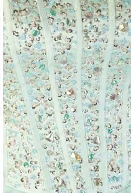 2015 Cheap Light Blue Sweet 15 Dresses with Beading