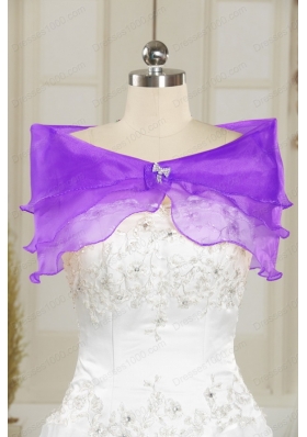 2015 Cheap Purple Quinceanera Dresses with Beading and Ruffles