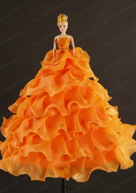 2015 Cheap Ruffles and Beaded Quinceanera Dresses in  Champange