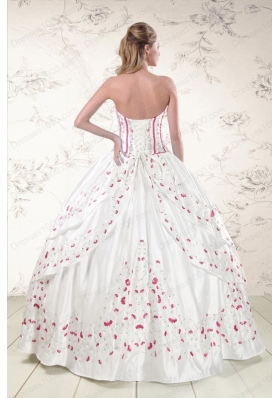 2015 Cheap Strapless Quinceanera Dresses with Appliques