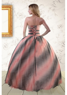 2015 Fashionable Multi-color Dress For Quinceanera with Beading