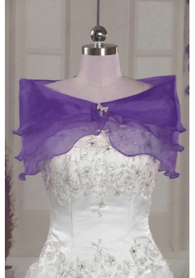 2015 Fashionable Purple Sweetheart Appliques Quinceanera Dresses