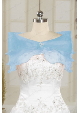 2015 Fashionable Strapless Pick Ups Quinceanera Dresses in Teal