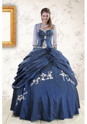 Cheap Sweetheart Ball Gown Quinceanera Dresses in Navy Blue