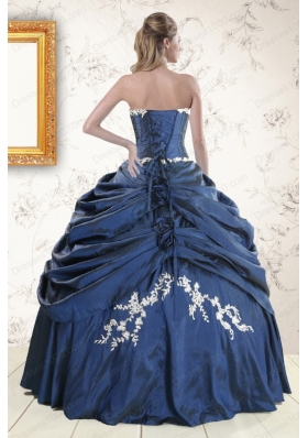 Cheap Sweetheart Ball Gown Quinceanera Dresses in Navy Blue