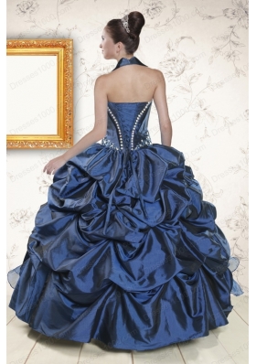 Cheap Sweetheart Navy Blue Quinceanera Dresses with Beading