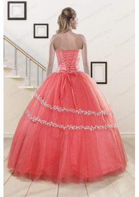 Fashionable Beaded Watermelon Quinceanera Dresses for 2015