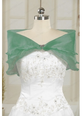 Most Popular Appliques Quinceanera Gowns in Dark Green