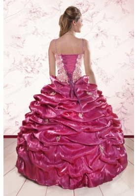 Most Popular Appliques  Quinceanera Gowns with Spaghetti Straps