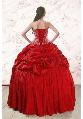 Most Popular Red Affordable Sweetheart Beading Quinceanera gowns