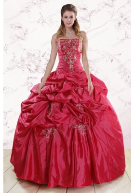 Most Popular Strapless Appliques Quinceanera gowns