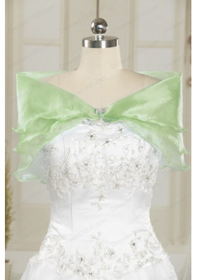 Most Popular Strapless Yellow Green Quinceanera Gowns with Beading