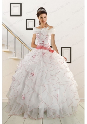 Sweetheart 2015 Fashionable Quinceanera Dresses with Appliques and Belt