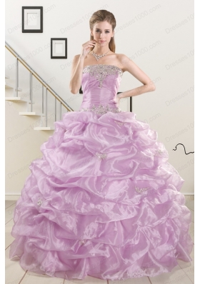2015 New Style  Appliques and Ruffles Quinceanera Dresses in Lilac