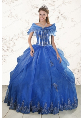 2015 New Style  Appliques Quinceanera Dresses in Royal Blue