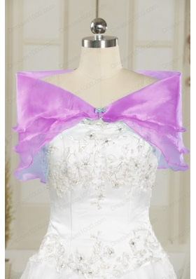 2015 New Style Purple Ball Gown Quinceanera Dress with Appliques and Ruffles