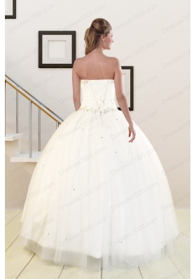 2015 New Style Sweetheart White Elegant Quinceanera Dresses with Beading