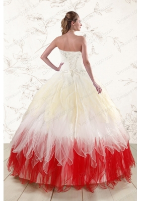 New Style Sweetheart Ruffled Beading Quinceanera Dresses in Multi Color