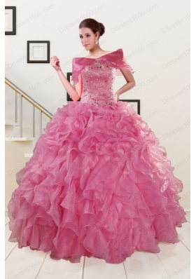 Pink 2015 New Style Quinceanera Dresses Sweetheart with Ruffles