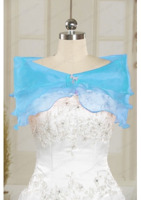 New Style Sweetheart Embroidery Sweet 16 Dress in Blue