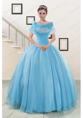 most popular Aqua Blue Super Hot Puffy  Quinceanera Gowns for 2015