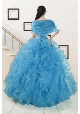 Most Popular Blue Quinceanera Gowns With Beading and Ruffles