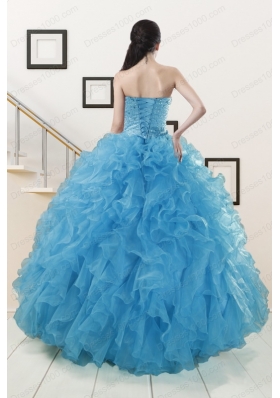 Most Popular Blue Quinceanera Gowns With Beading and Ruffles