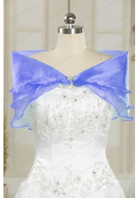 most popular Royal Blue Appliques and Pick Ups Quinceanera Gowns with Brush Train