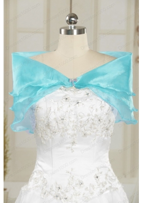 fashionable Baby Blue 2015 Quinceanera Dresses with Embroidery