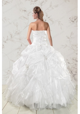 fashionable Beading and Ruffles 2015 Quinceanera Dresses in White