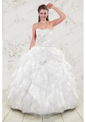 fashionable Beading and Ruffles 2015 Quinceanera Dresses in White