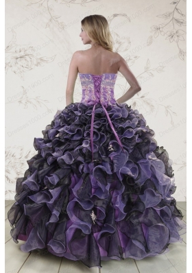 fashionable Multi Color Quinceanera Dresses with Beading and Ruffles