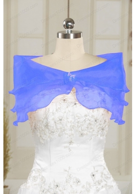 fashionable Royal Blue quinceanera dresses with Appliques and Beading for 2015