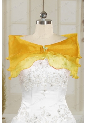 Elegant Yellow 2015 Quinceanera Dresses with Strapless