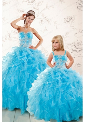 Aqua Blue Ball Gown Sweetheart Beading Princesita Dresses