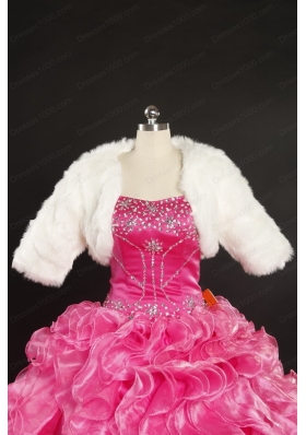 Ball Gown Beading and Ruffles 2015 Princesita Dress in Rose Pink and Black