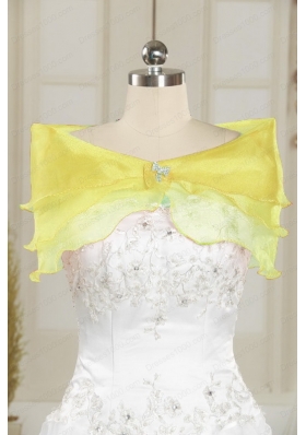 Sweetheart Beading and Ruffles 2015 Brand New Yellow Princesita Dress