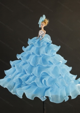 Popular Aqua Blue Little Girl Pageant Dress with Appliques and Pick Ups for 2015