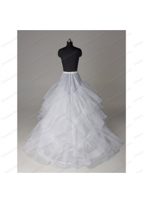 Hot Selling Organza A Line Sweep Train White Petticoat