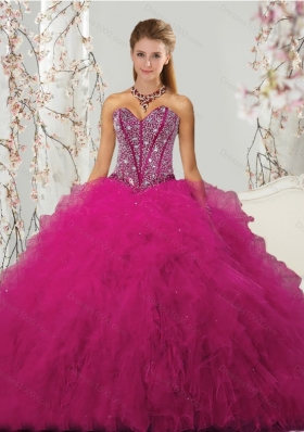 Designer and  Detachable Beading and Ruffles Dresses for Quince in Red for 2015